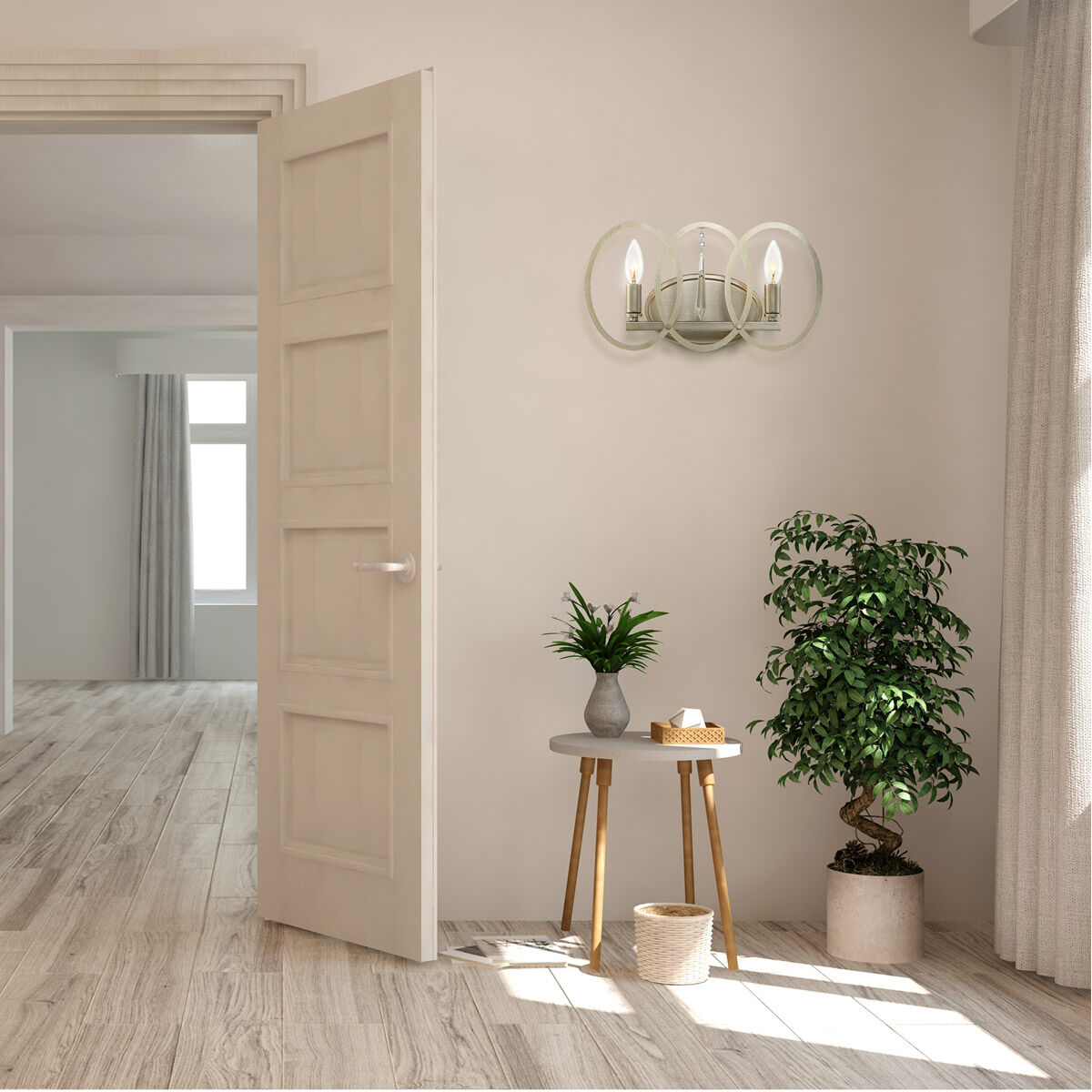 Hutton 2 Light 15.5 inch Sterling Gold Bath Bar Wall Light